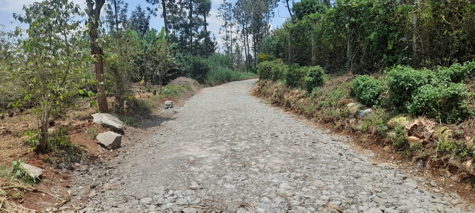 Completed graveled surface of the Gathigi Road