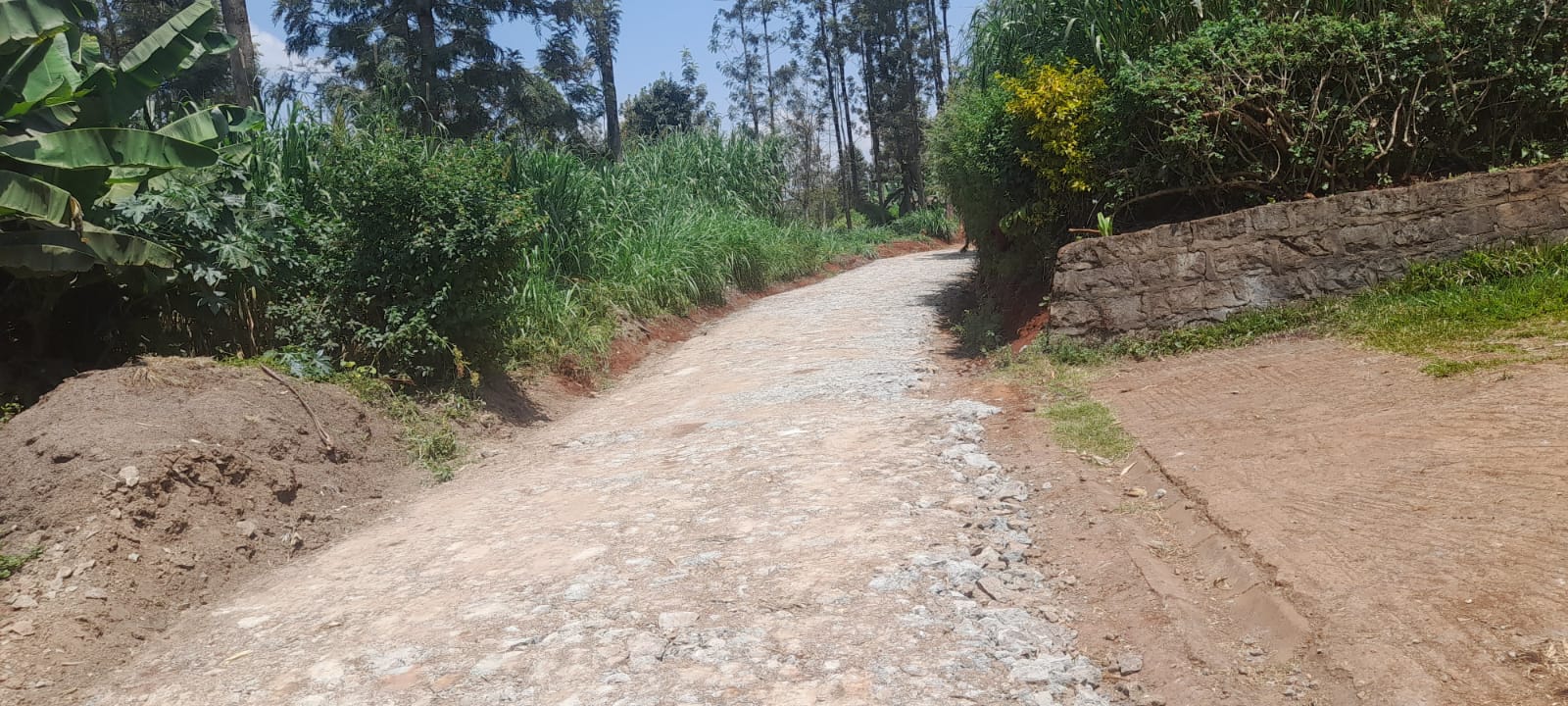 Widened and graveled section of the Gathigi Road