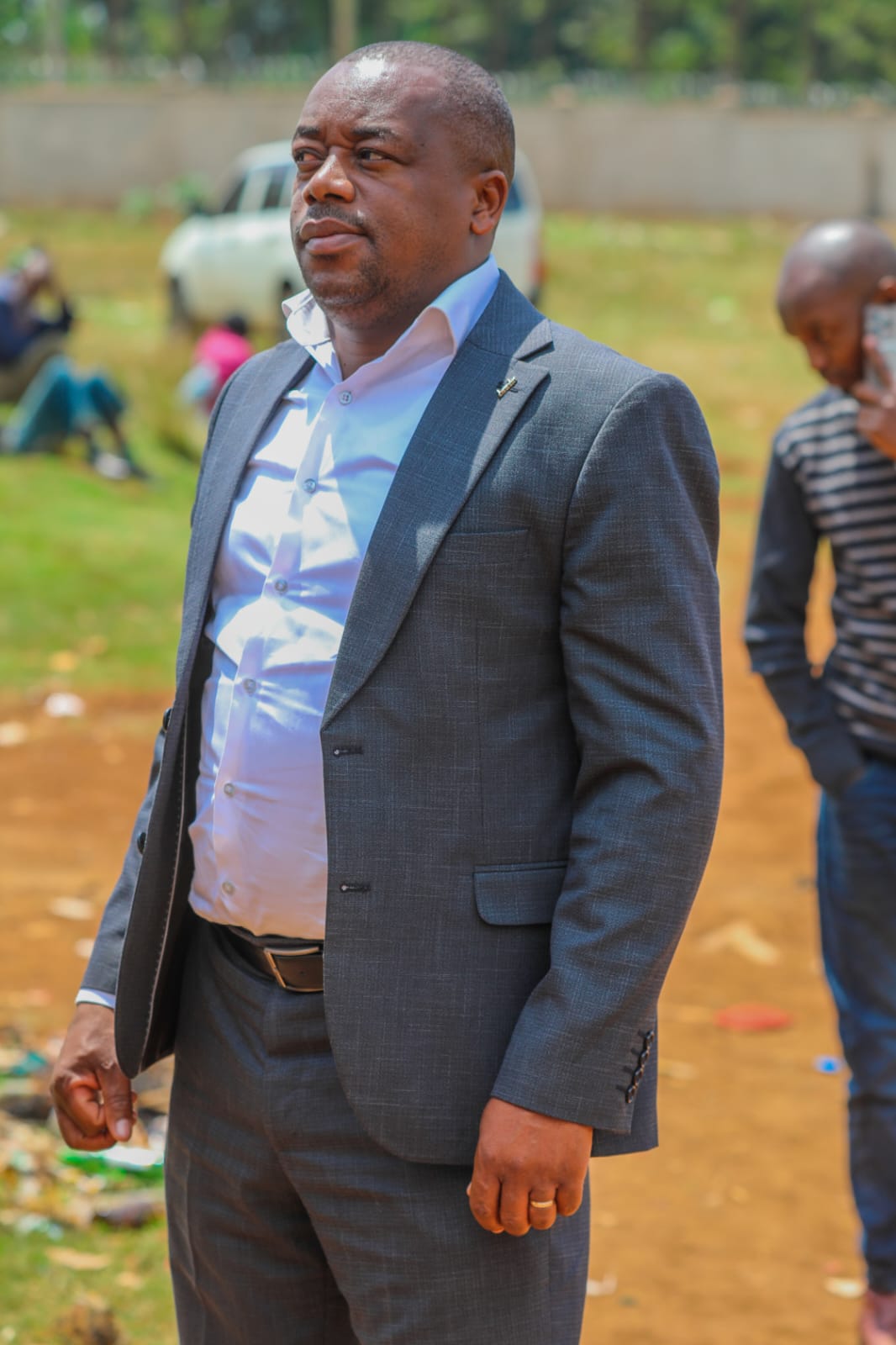 Hon. Joseph Muhinja Kamau at the stadium site inspection