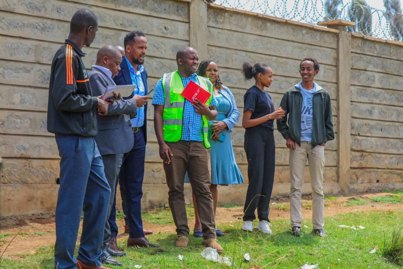 Engineers and county officers during the stadium site visit